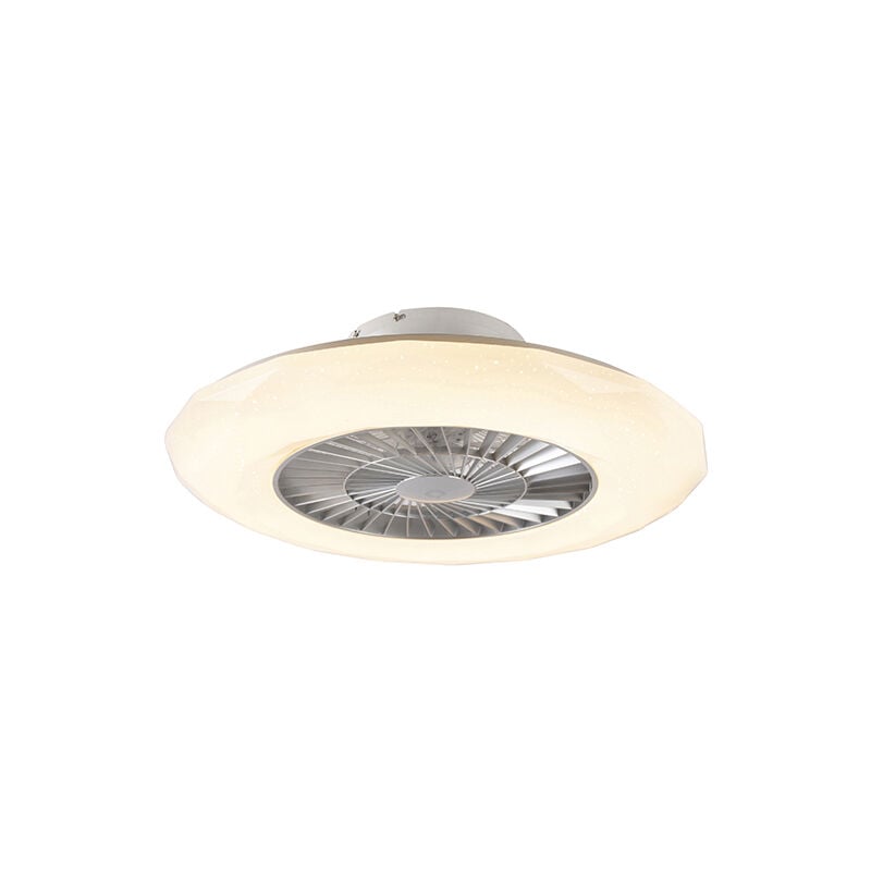 foto del prodotto qazqa ventilatori da soffitto clima design plastico,acciaio bianco argento tondo non sostituibile led max. 1 x 33 watt