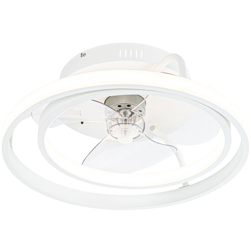 foto del prodotto qazqa ventilatori da soffitto kees design acciaio bianco tondo non sostituibile led max. 1 x 40 watt