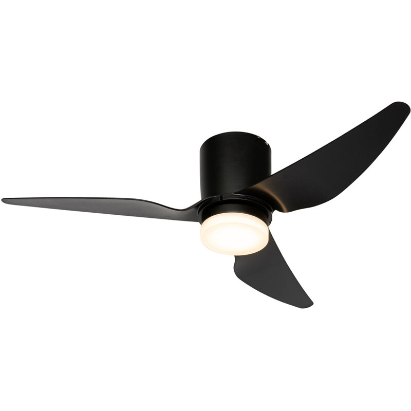 foto del prodotto qazqa ventilatori da soffitto patty moderno acciaio nero tondo non sostituibile led max. 1 x 24 watt