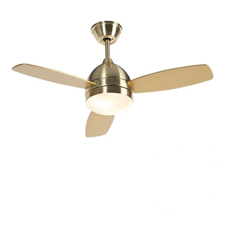 foto del prodotto qazqa ventilatori da soffitto rotar moderno legno,acciaio,plastico ottone marrone tondo max. 2 x watt