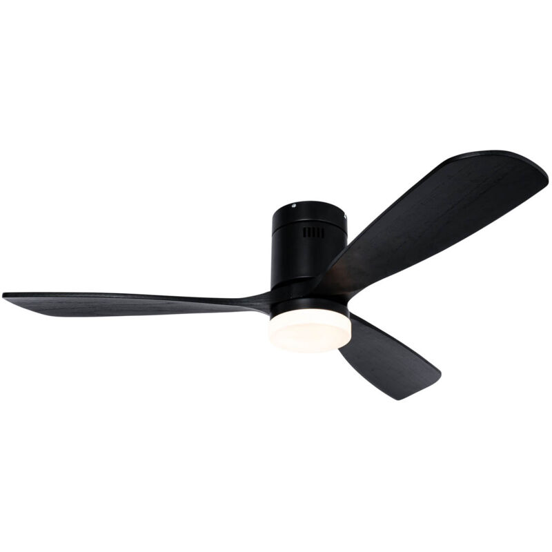 foto del prodotto qazqa ventilatori da soffitto sofia design legno,acciaio,plastico nero tondo non sostituibile led max. 1 x 16 watt