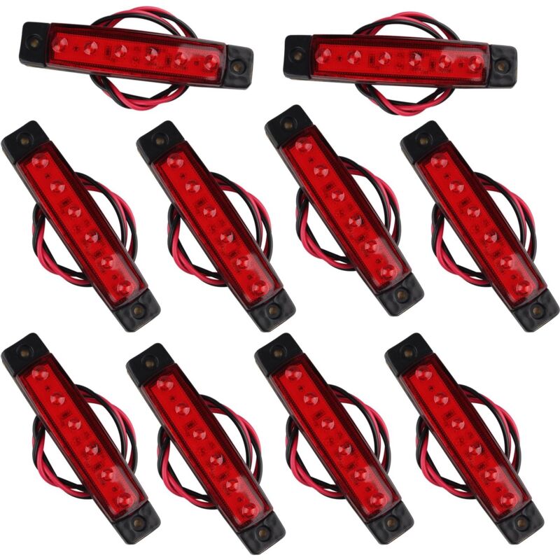 foto del prodotto qiedie 10 pezzi 12v 6smd led luci di posizione laterali anteriori posteriori luci di posizione per rimorchio camion roulotte camper furgone camion