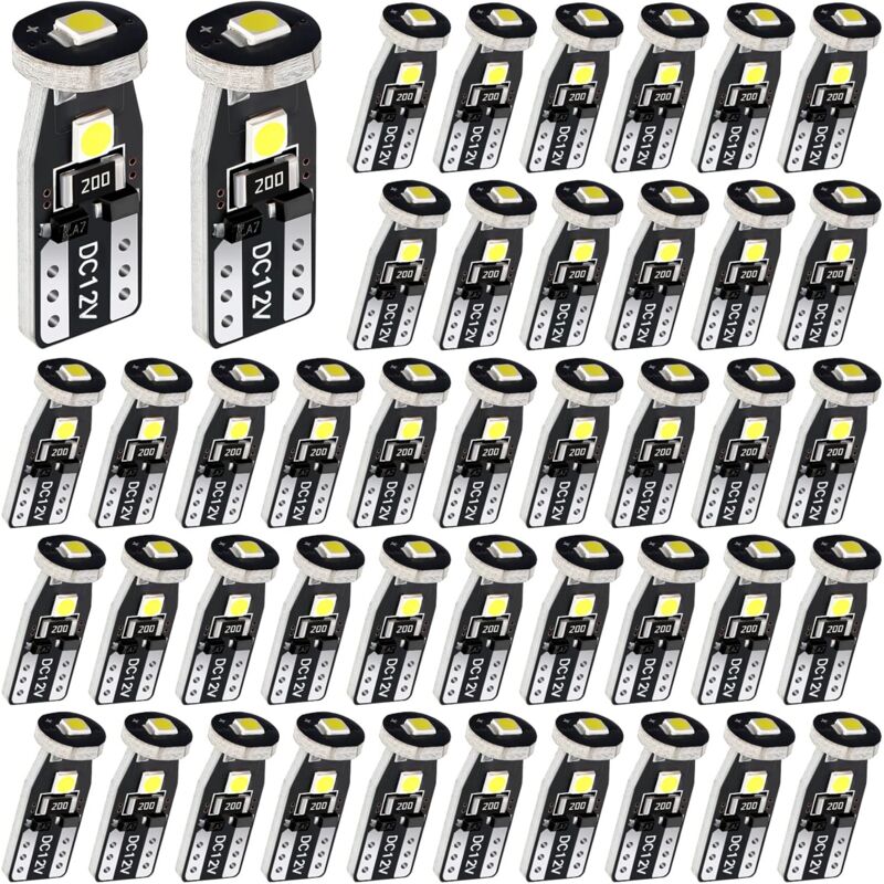 foto del prodotto qiedie 50 pezzi t10 194 lampadine a led per auto w5w lampadine a led per interni auto lampadine a led di ricambio per interni auto cupola mappa