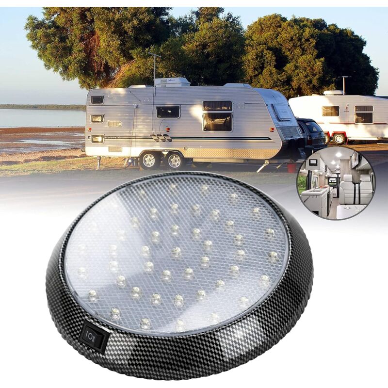 foto del prodotto qiedie luce interna per camper, luce a cupola a led da 12 v, illuminazione interna per roulotte con interruttore on off, faretto da lettura interno