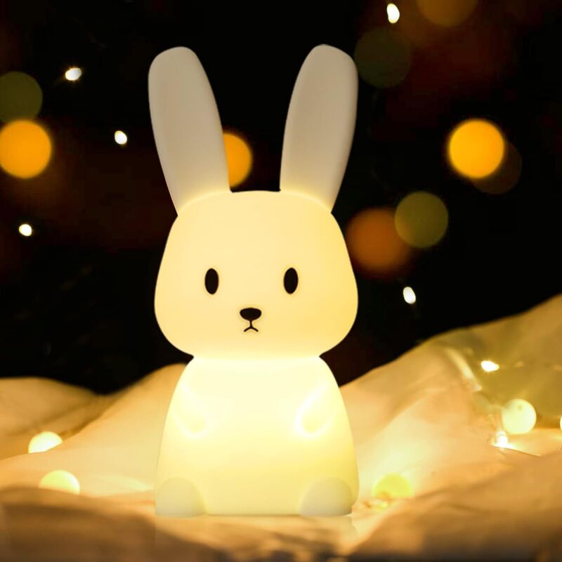 immagine 0 del prodotto qiedie luce notturna per bambini 7 cambi di luce controllo del tocco ricarica usb funzione timer lampada da comodino per bambini, regalo