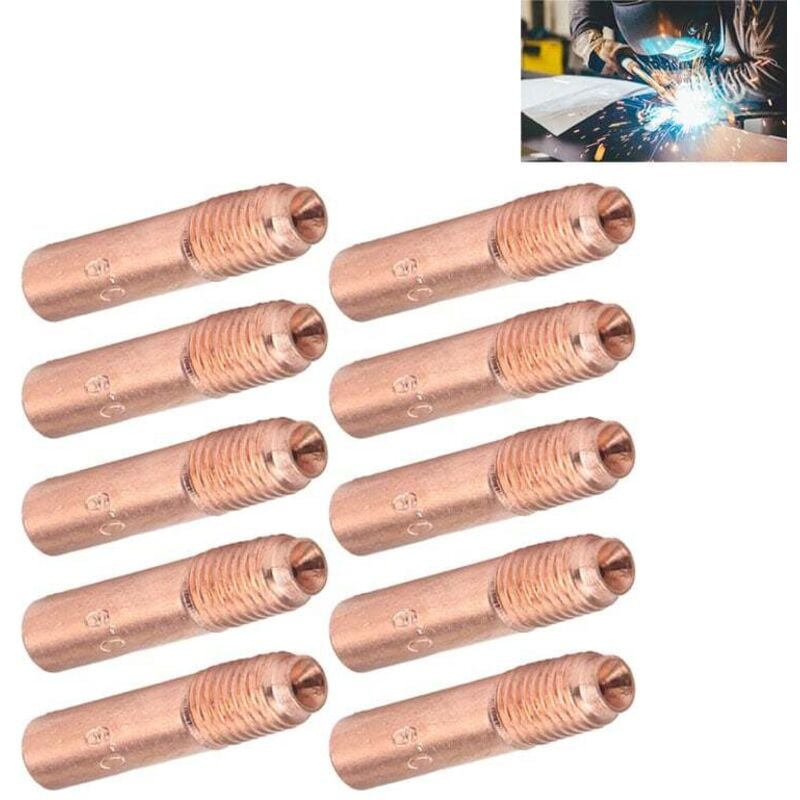 foto del prodotto qimeitech 10 pezzi ugelli per saldatura mig da 0,9 mm punte di contatto per saldatura mig kit ugelli conduttivi in rame per saldatura industriale