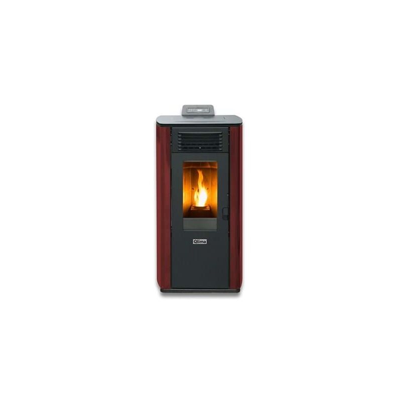 foto del prodotto qlima stufa a pellet ventilata fiorina 90 s line red 9,7 kw
