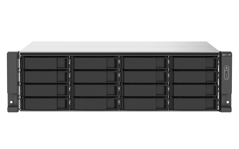 foto del prodotto qnap ts 1673au rp 16g server nas e di archiviazione armadio 3u ryzen embedded v1500b 16 gb ddr4 0 tb qnap qts nero, grigio