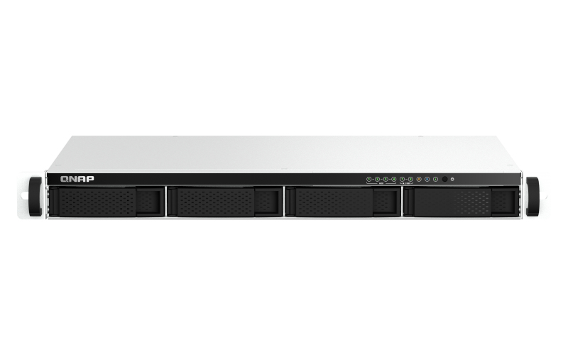 foto del prodotto qnap ts 464eu nas rack 1u intel celeron n5095 8 gb ddr4 0 tb qnap turbo system alluminio, nero