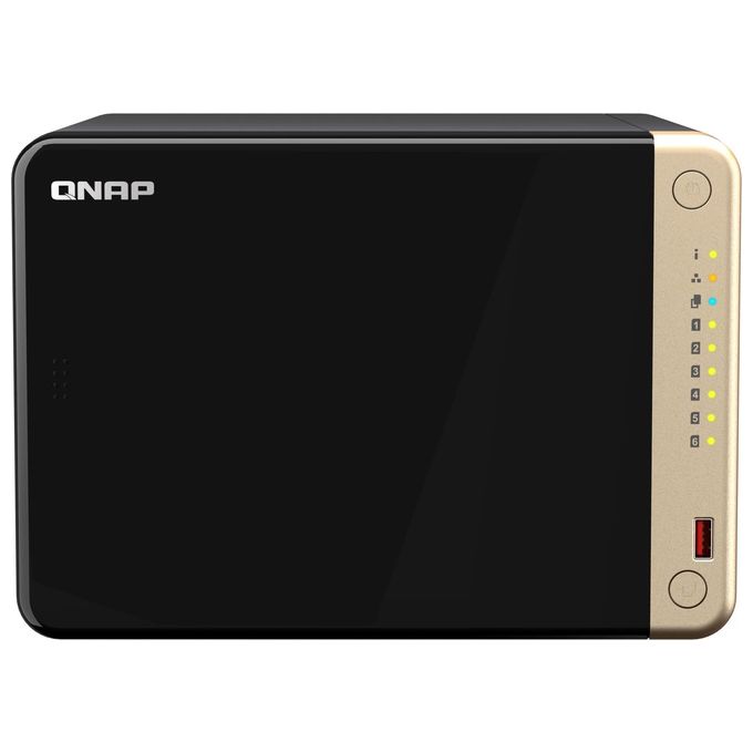 foto del prodotto qnap ts 664 nas tower collegamento ethernet lan nero n5095