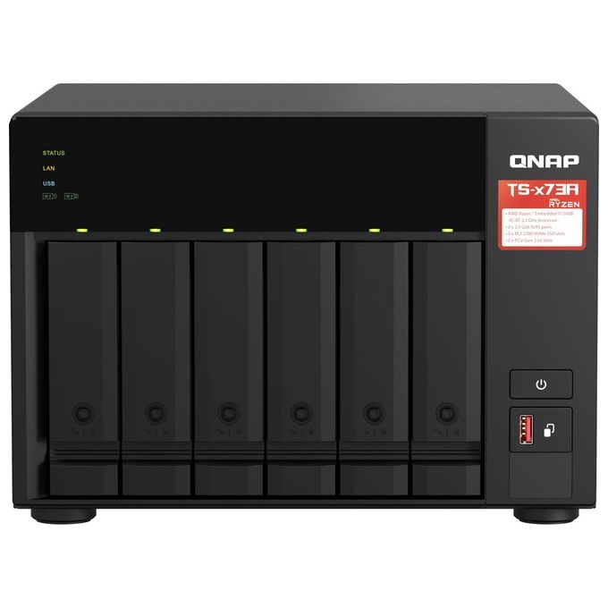 foto del prodotto qnap ts 673a 8g server nas e di archiviazione tower collegamento ethernet lan nero v1500b