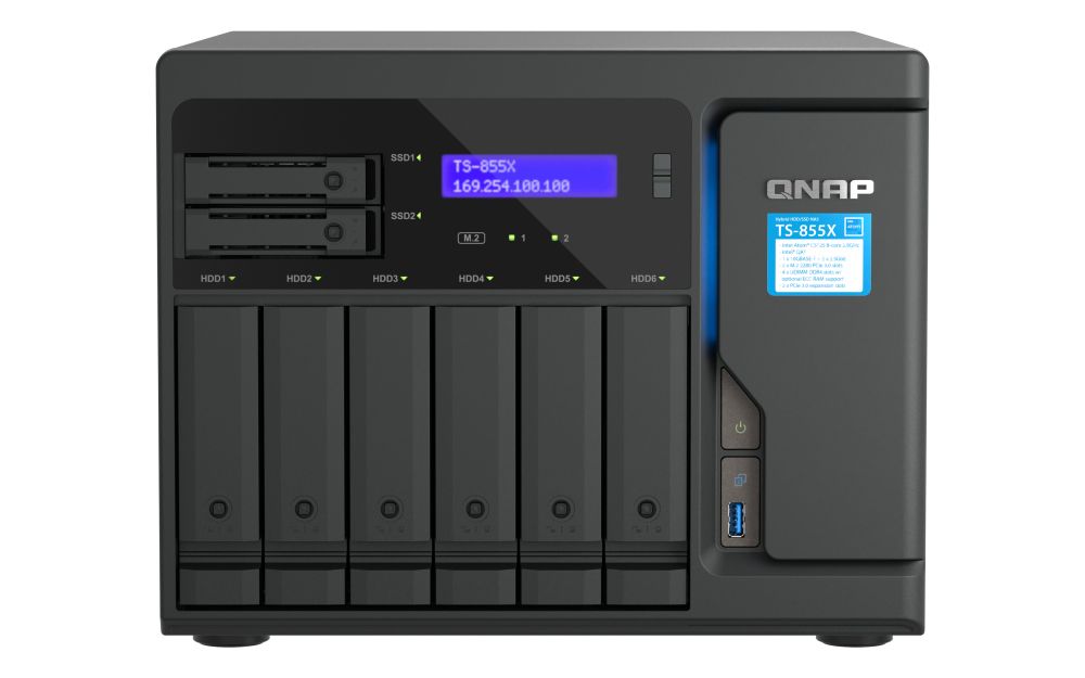 foto del prodotto qnap ts 855x san tower intel atom c5125 8 gb ddr4 0 tb qnap qts nero