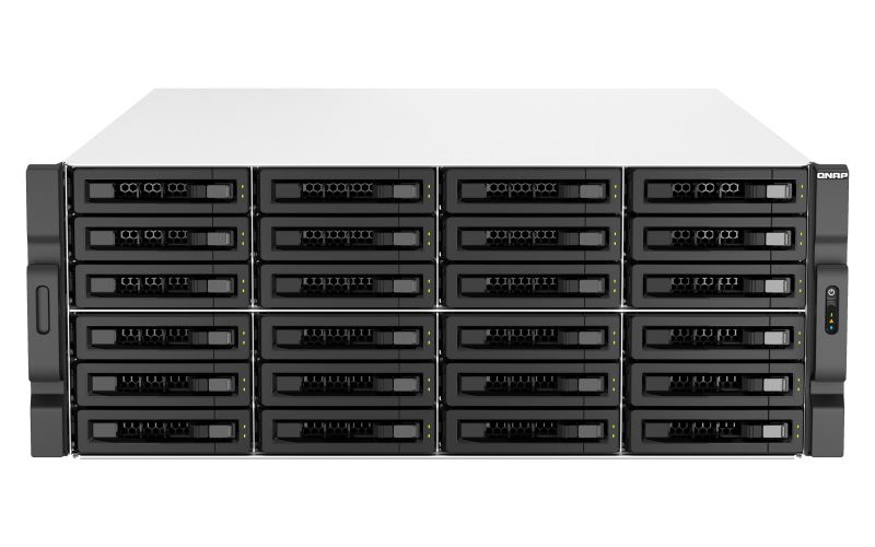 foto del prodotto qnap ts h3087xu rp nas armadio 4u intel xeon e e 2378 64 gb ddr4 0 tb quts hero nero, bianco
