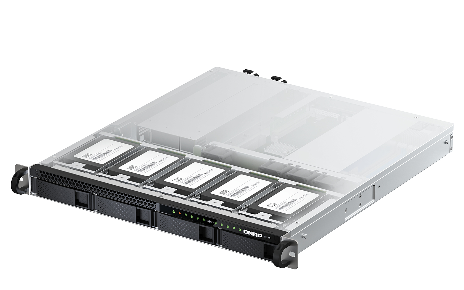 foto del prodotto qnap ts h987xu rp nas rack 1u intel xeon e e 2334 16 gb ddr4 quts hero nero, argento