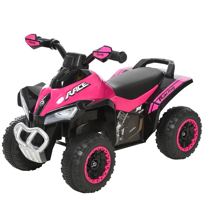 foto del prodotto quad cavalcabile per bambini a spinta con luci e suoni 18 36 mesi rosa e nero
