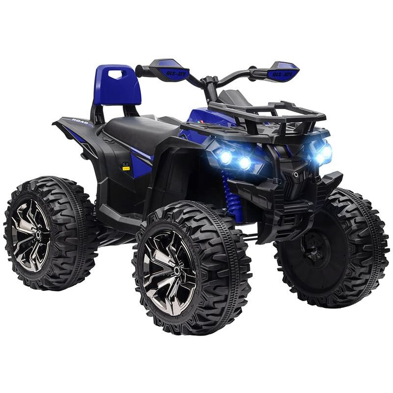 foto del prodotto quad elettrico per bambini 3 5 anni a 12v con fari e pedale. in pp e metallo 100x65x73 cm. blu