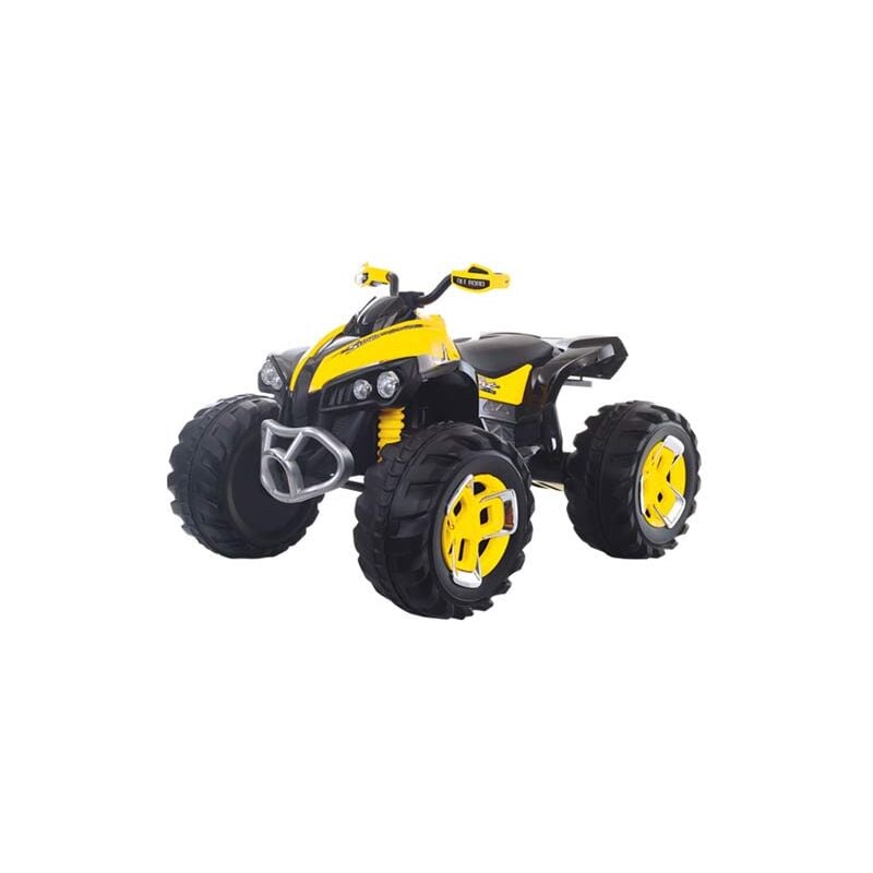 foto del prodotto quad elettrico per bambini giallo con batteria 12 volt e