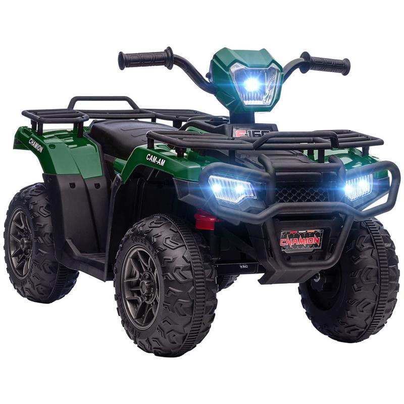 foto del prodotto quad per bambini 3-6 anni con 3 luci led velocità max 4 km h verde