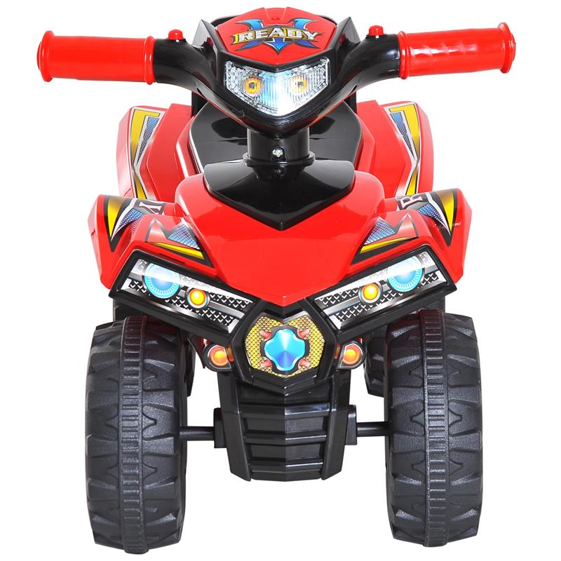 foto del prodotto quad per bambini con 4 ruote e clacson con luci 60 38 42 cm colore rosso