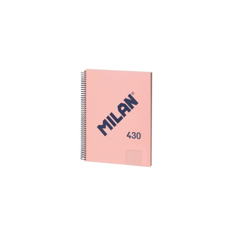 foto del prodotto quaderno a4 quadrettato 5x5mm collezione 430 since 1918 colore rosa con spirale mil n
