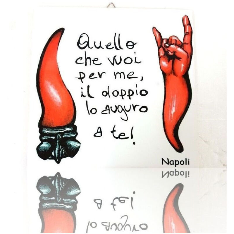 foto del prodotto quadretto piastrella decorativa porta fortuna ceramica quello che vuoi per trade shop traesio