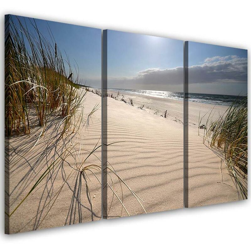 foto del prodotto quadri quadro multipannello spiaggia dune mare 120x80