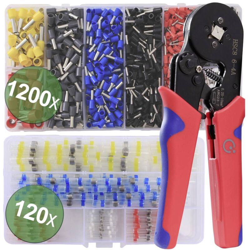 foto del prodotto quadrios 22t008 22t008 kit pinza crimpatrice boccola 0.25 fino a 10 mm incl. assortimento di capicorda