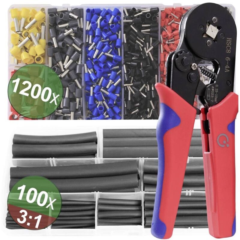 foto del prodotto quadrios 22t009 22t009 kit pinza crimpatrice boccola 0.25 fino a 10 mm incl. assortimento di capicorda