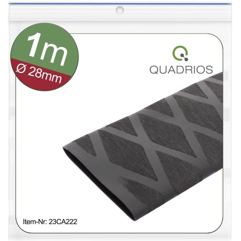 foto del prodotto quadrios 23ca222 termoretraibile senza colla nero 28 mm 14 mm restringimento 2 1 1 m