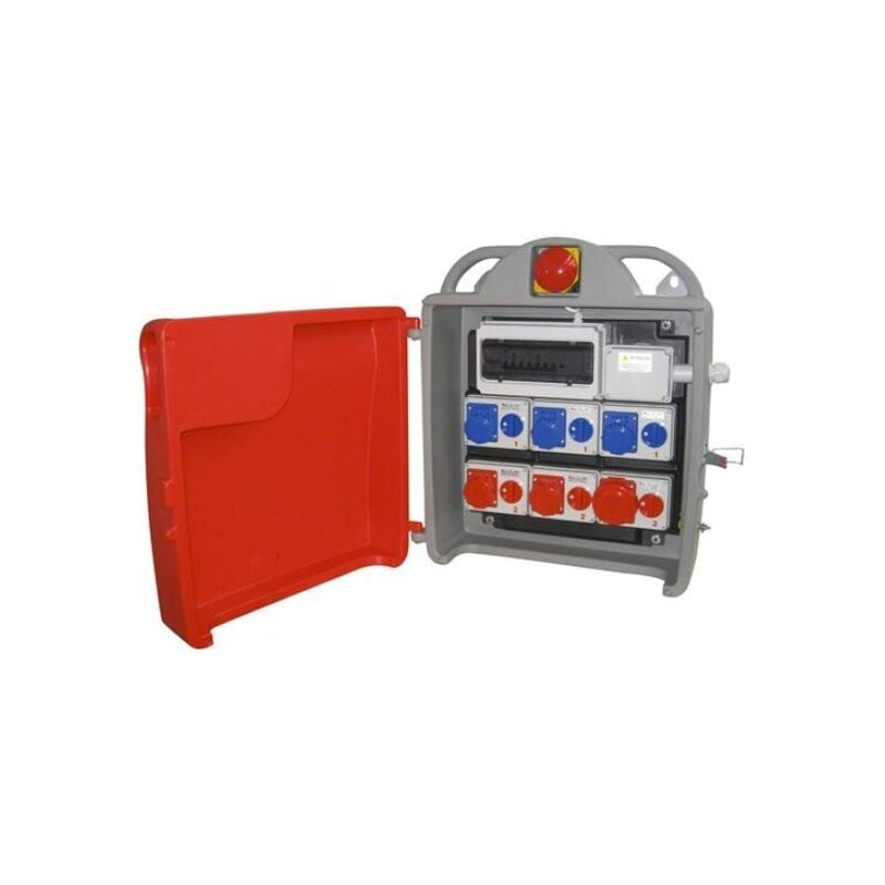 foto del prodotto quadro asc da cantiere, 35kw, ip55, 4 prese 16a 3p ip67 230v, 2 prese 16a 4p ip67 400v, 1 presa 16a 5p ip67 400v e 1 presa 32a 5p ip67 400v, con