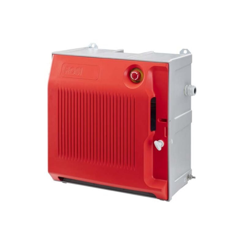foto del prodotto quadro asc rosi materiale elettrico 3x3p 2x4p 16a 1x4p 32a 35kw con pulsante di emergenza rosso 1003100