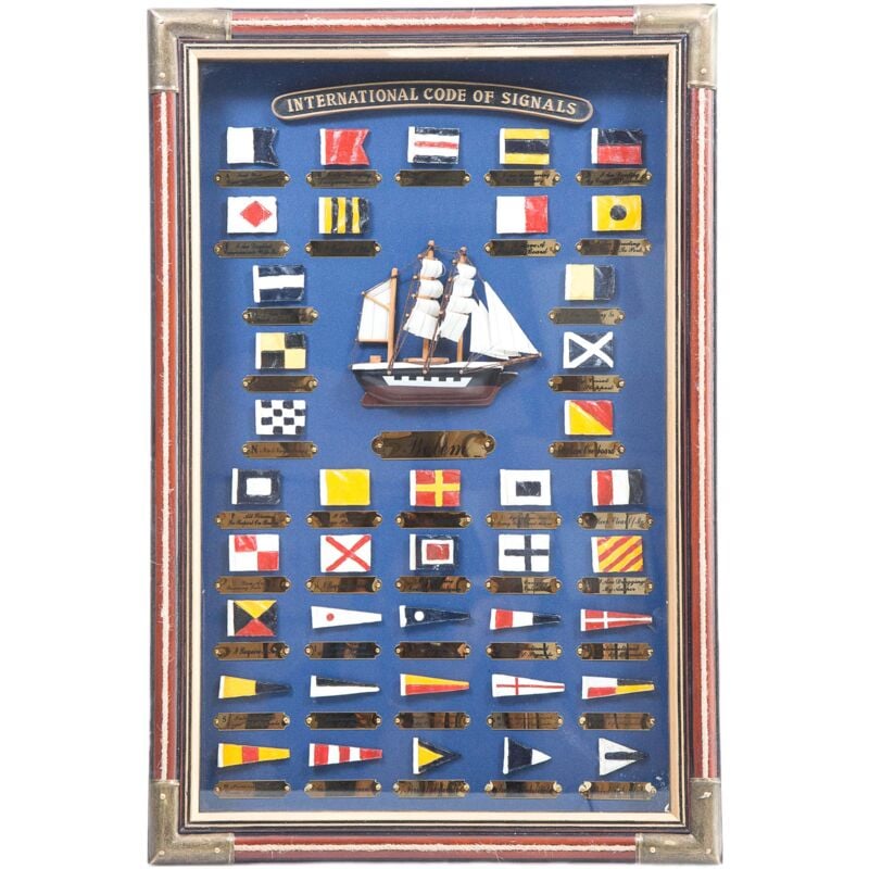 foto del prodotto quadro bandiere marinari 40x45x60h