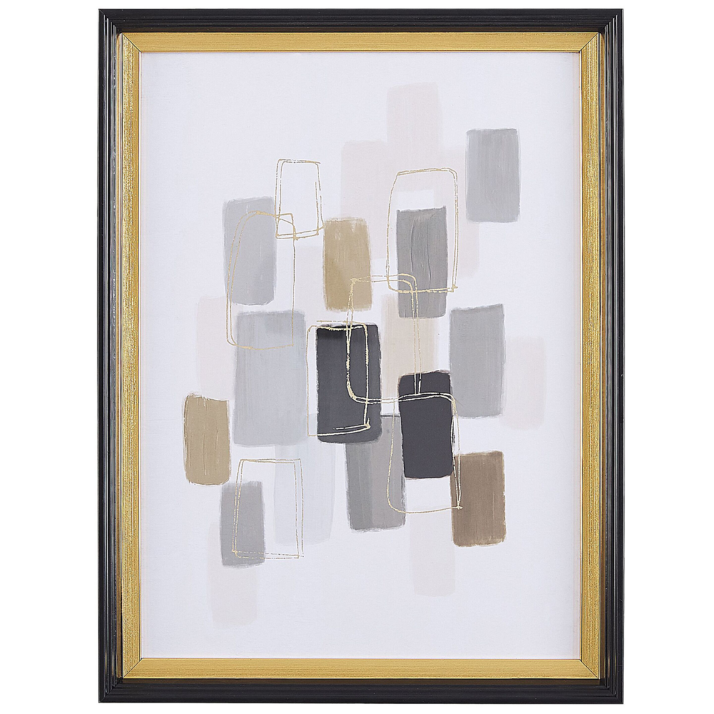 foto del prodotto quadro con cornice stampa multicolore su carta 30 x 40 cm cornice passe partout motivo astratto