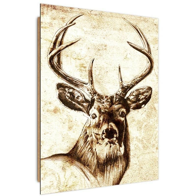 foto del prodotto quadro deco panel, cervo dipinto 60x90