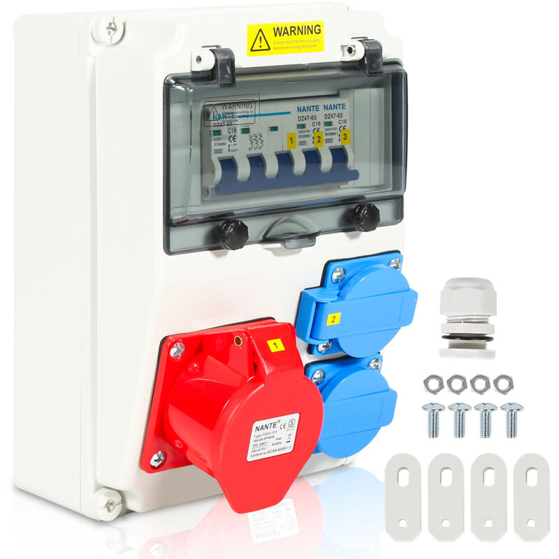 foto del prodotto quadro di distribuzione di energia elettrica per edilizia quadro di distribuzione a parete presa di corrente cee ip44 per cantiere 1x16a 2x230v con ls