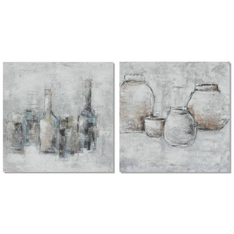 foto del prodotto quadro dkd home decor 100 x 2,8 x 100 cm vaso tradizionale 2 unit 