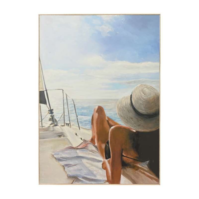 foto del prodotto quadro donna in barca