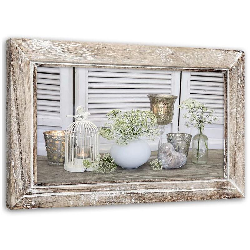 foto del prodotto quadro, fiori boho dipinti 150x50