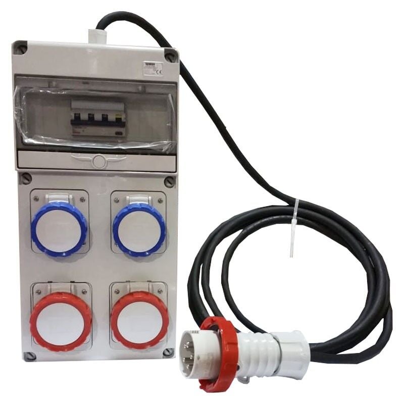 foto del prodotto quadro gewiss 10 moduli con 4 flange per prese industriali gw68204n