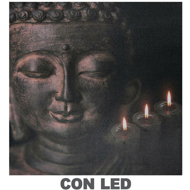 foto del prodotto quadro led buddha cm40x2,3x40