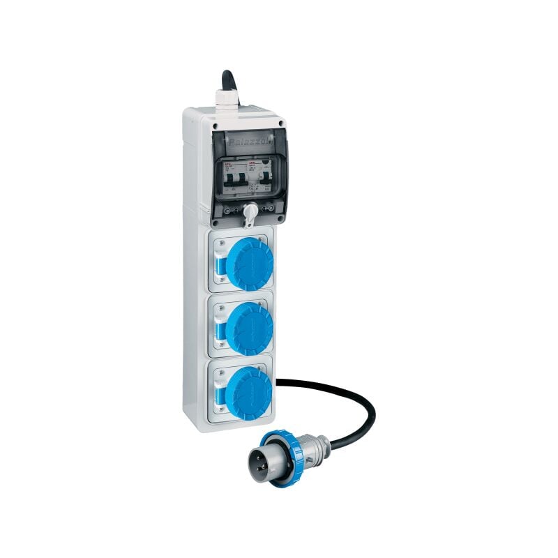 foto del prodotto quadro mobile precablato a 3 prese fisse interbloccate palazzoli 670030