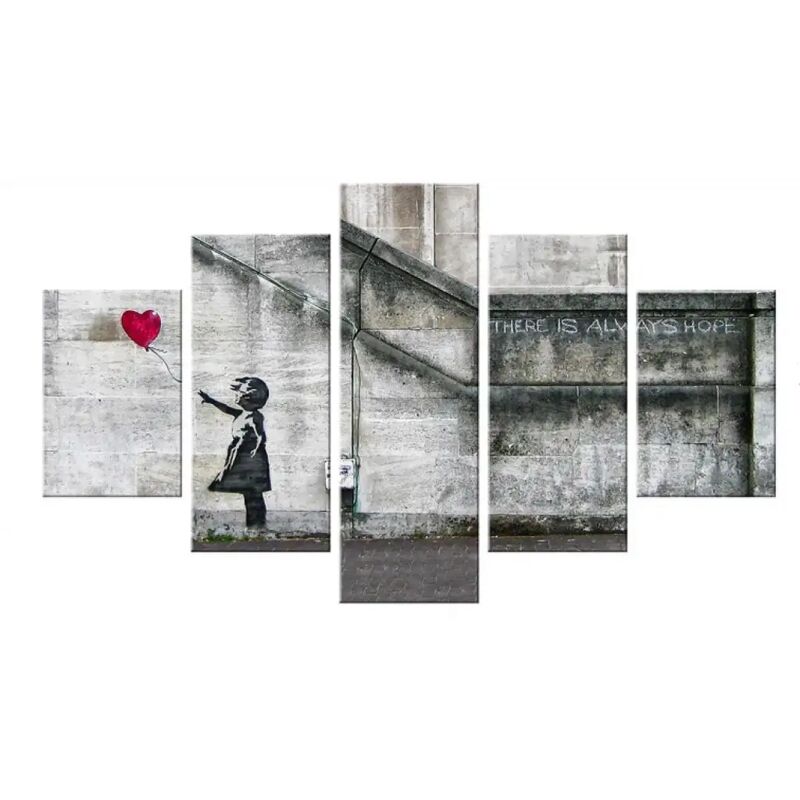 foto del prodotto quadro moderno 5 pezzi in legno vogue 48x85 cm fly away made in italy lupia