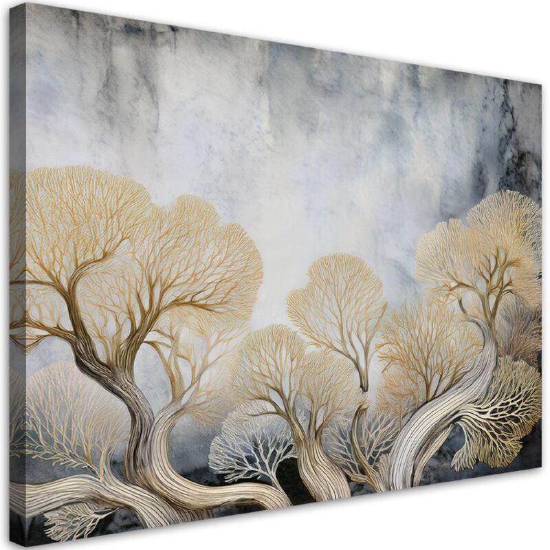 foto del prodotto quadro su tela, alberi piante astrazione - 60x40
