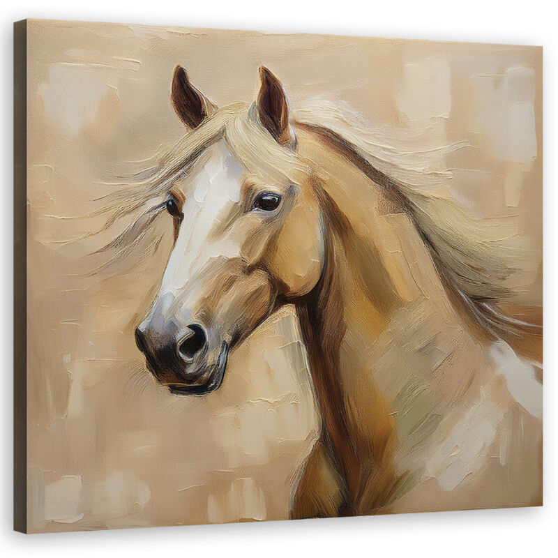 foto del prodotto quadro su tela, animali cavallo vintage 40x40