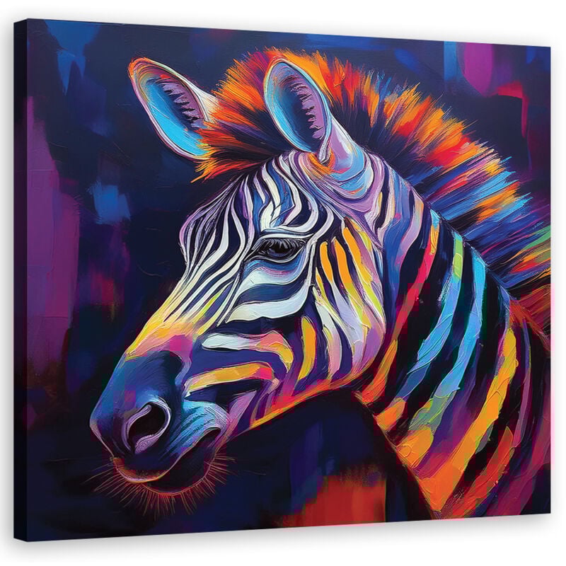 foto del prodotto quadro su tela, animali zebra pop art 40x40