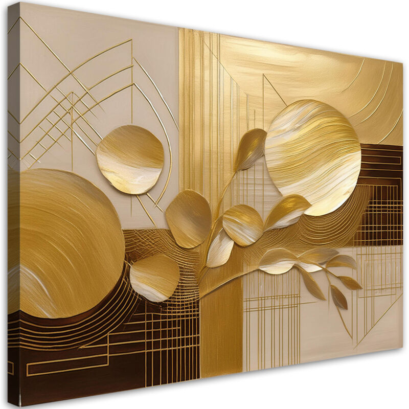 foto del prodotto quadro su tela, astrazione glamour oro 60x40