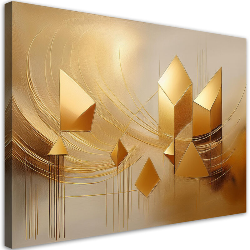 foto del prodotto quadro su tela, astrazione oro glamour - 60x40
