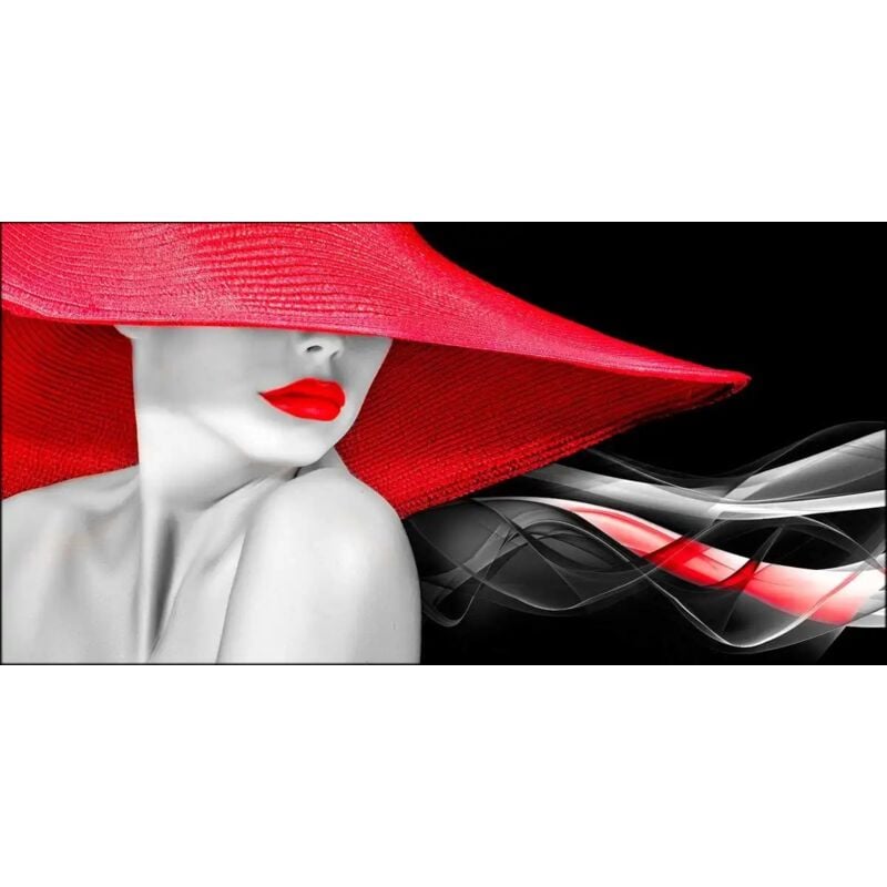 foto del prodotto quadro su tela canvas deep 62x115 woman in red dipinto made in italy lupia