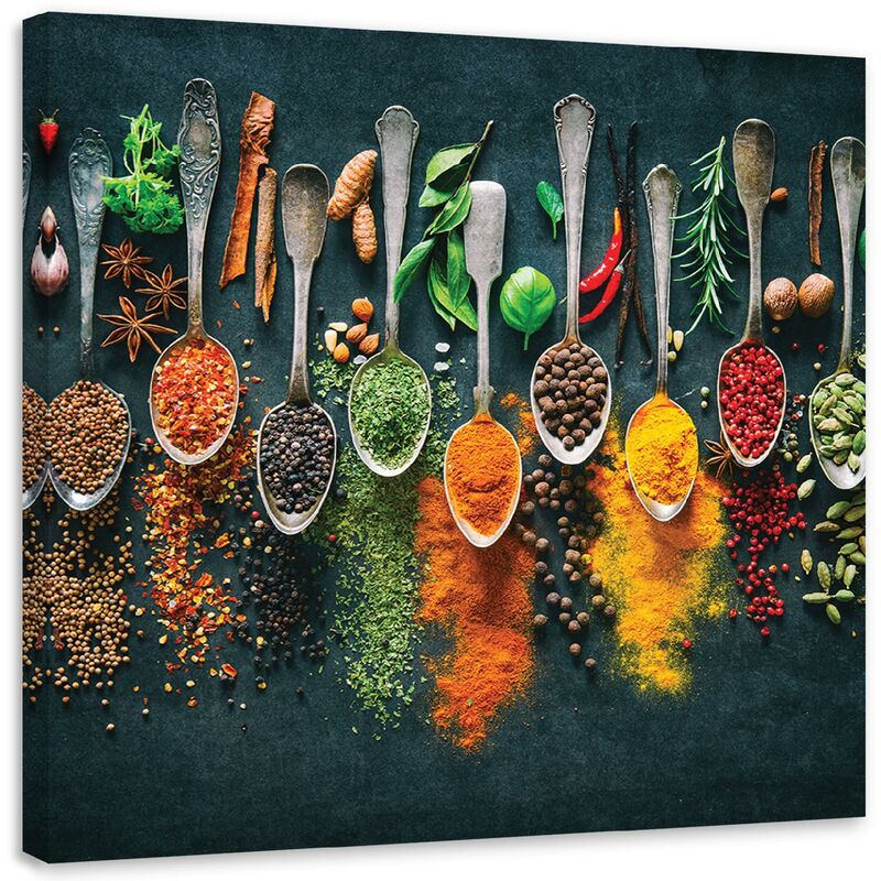 foto del prodotto quadro su tela, erbe spezie per la cucina - 30x30