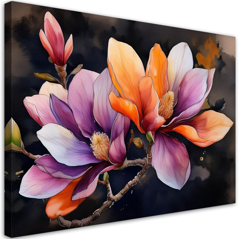 foto del prodotto quadro su tela, fiore di magnolia naturale 60x40